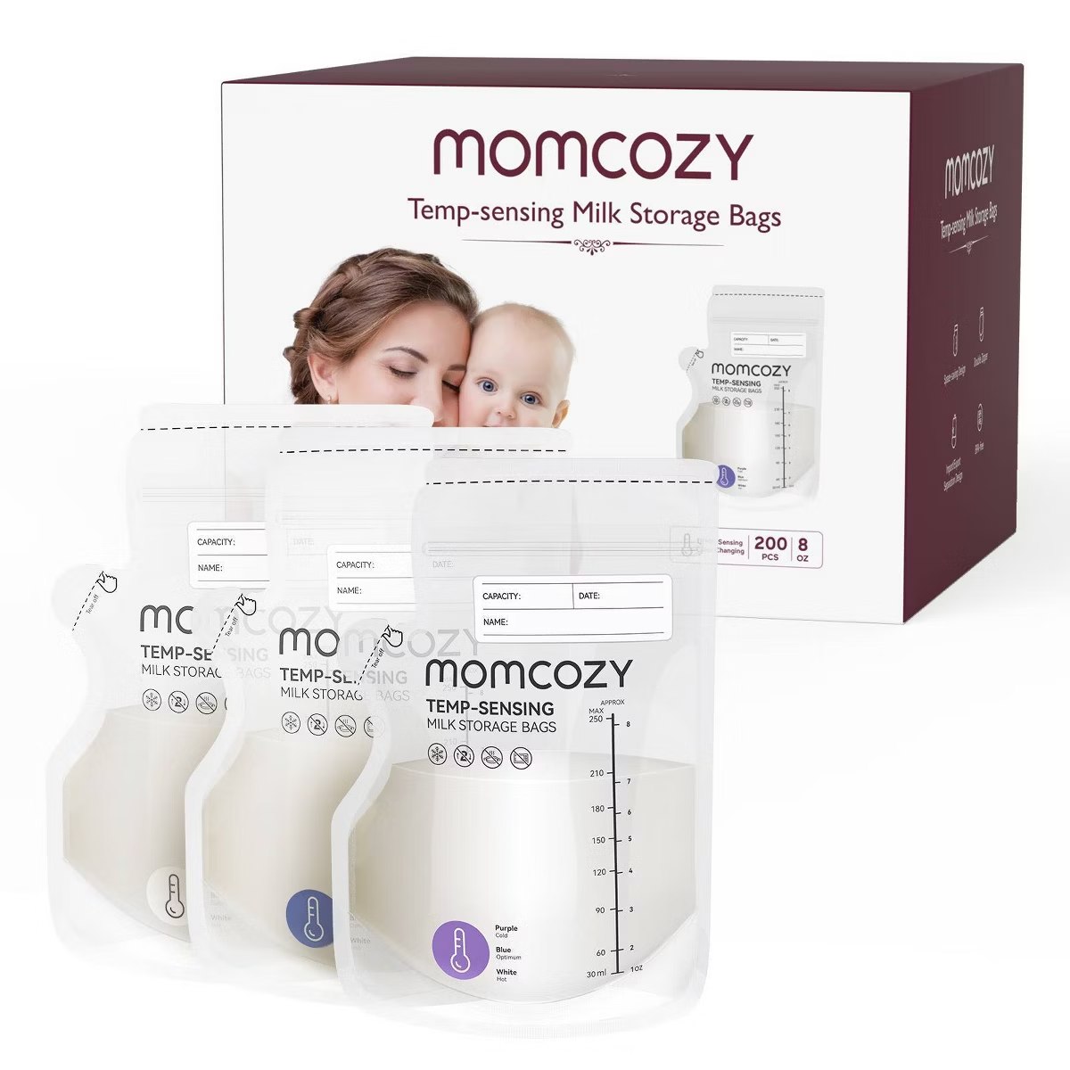 Target - Momcozy Temp-Sensing Breast Milk Storage Bags - Clear - 200ct
