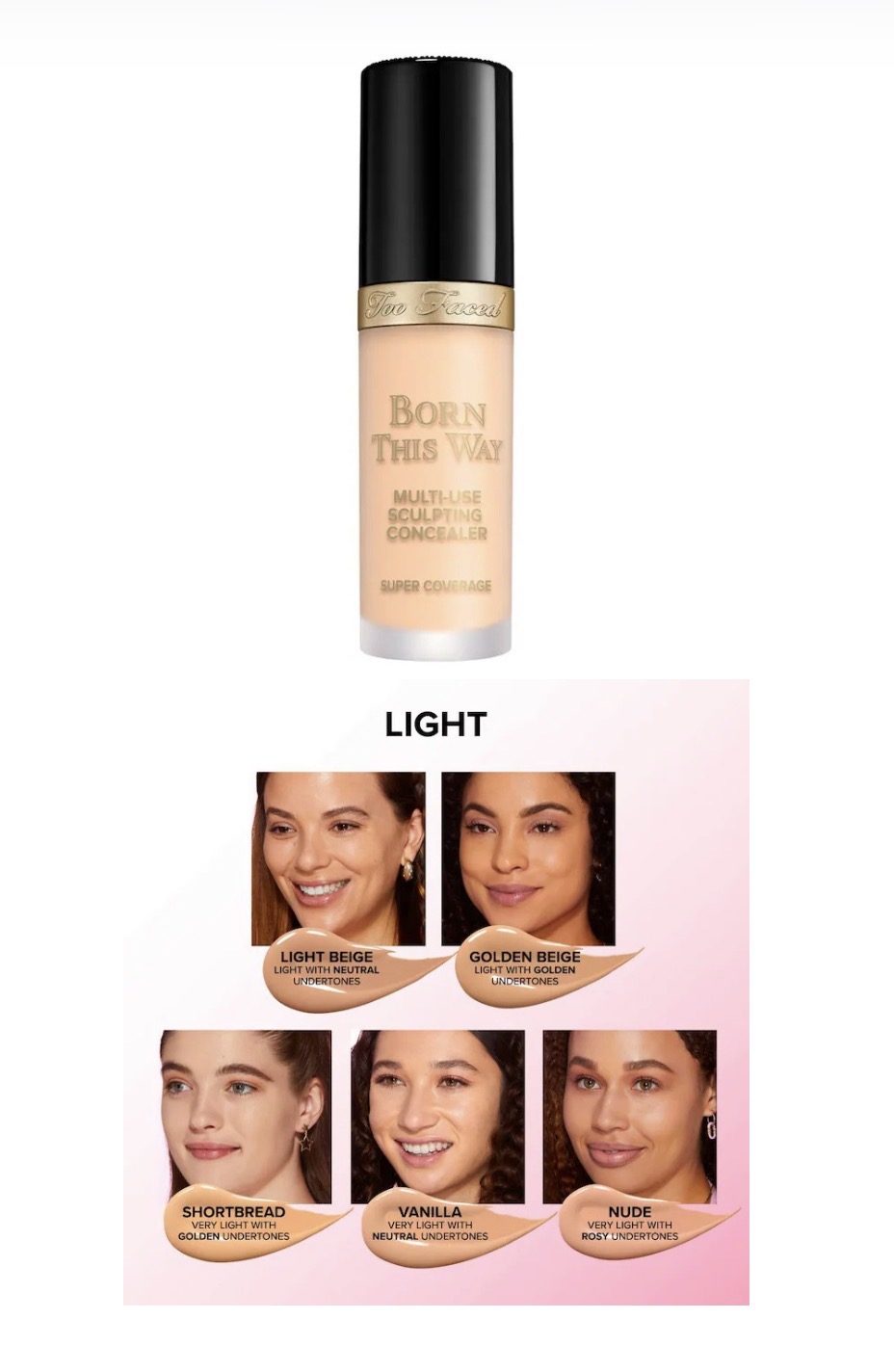 Sephora - Too Faced  Born This Way Super Coverage Multi-Use Concealer with Hyaluronic Acid