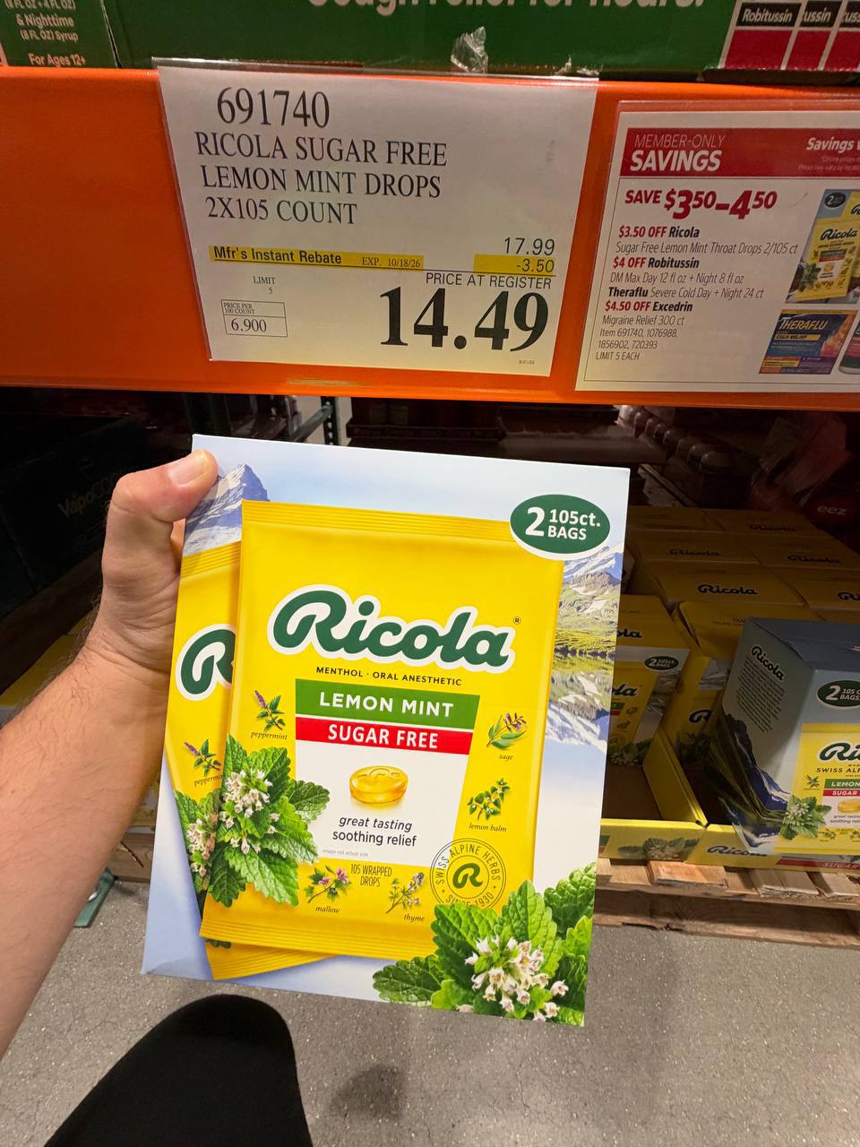 Costco - Ricola Sugar Free Lemon Mint Drops