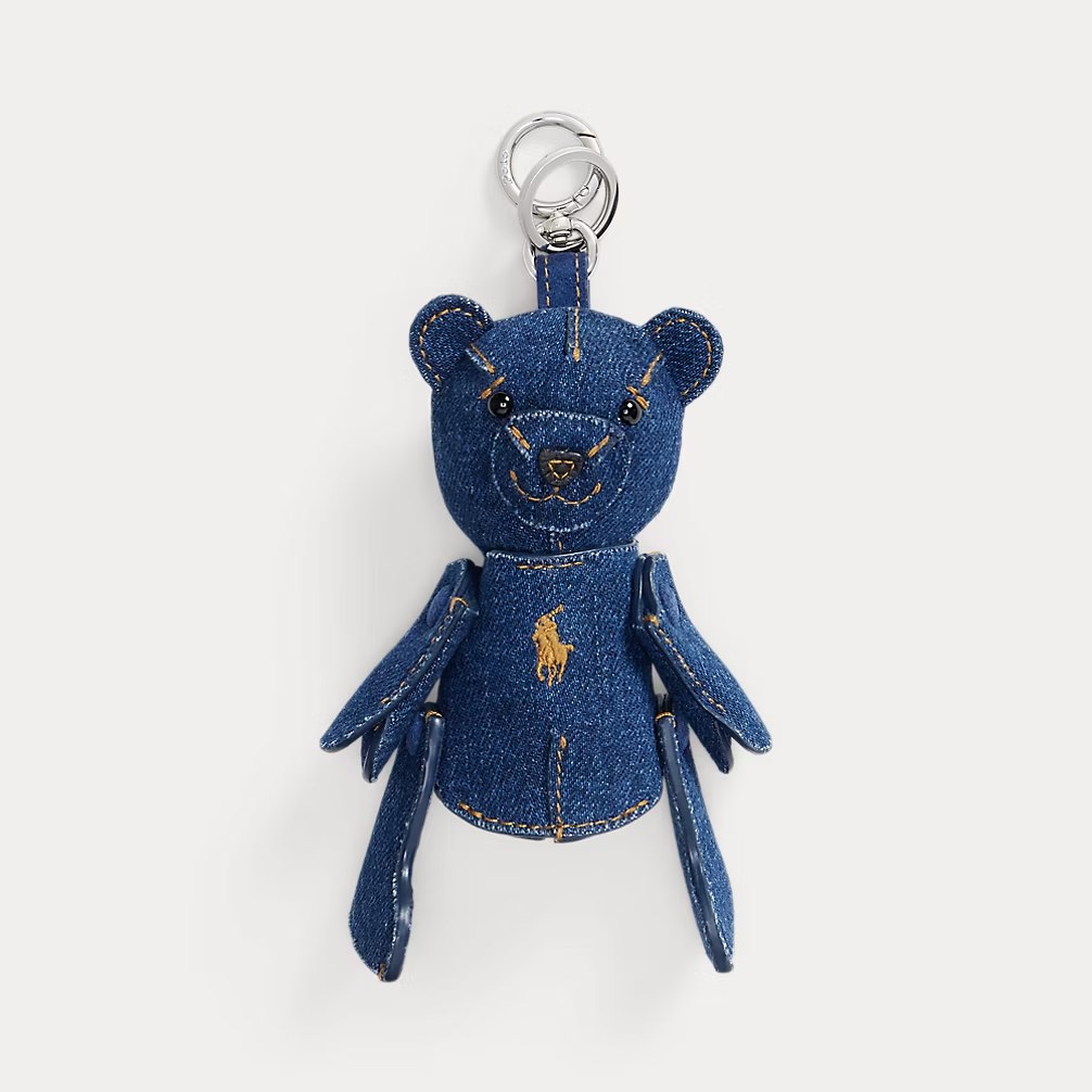 PRL Fem-Polo Bear Denim Bag Charm