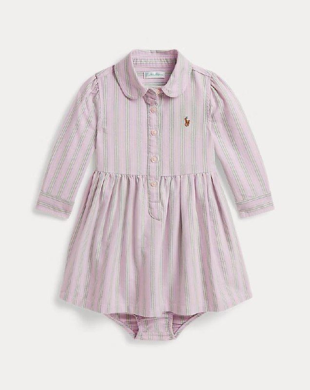 PRL Girl- Striped Cotton Shirtdress & Bloomer