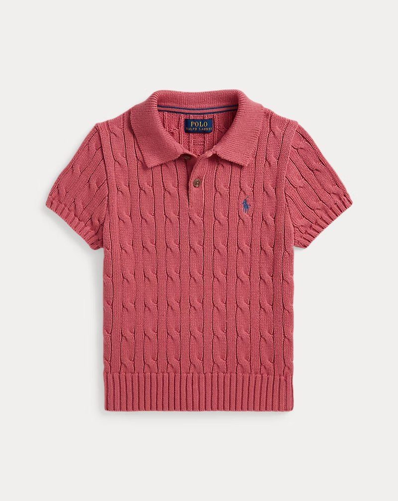 PRL Boy - Cable-Knit Cotton Polo Sweater