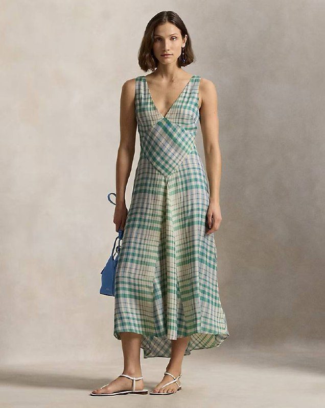 PRL Fem- Plaid Paneled Sleeveless Dress
