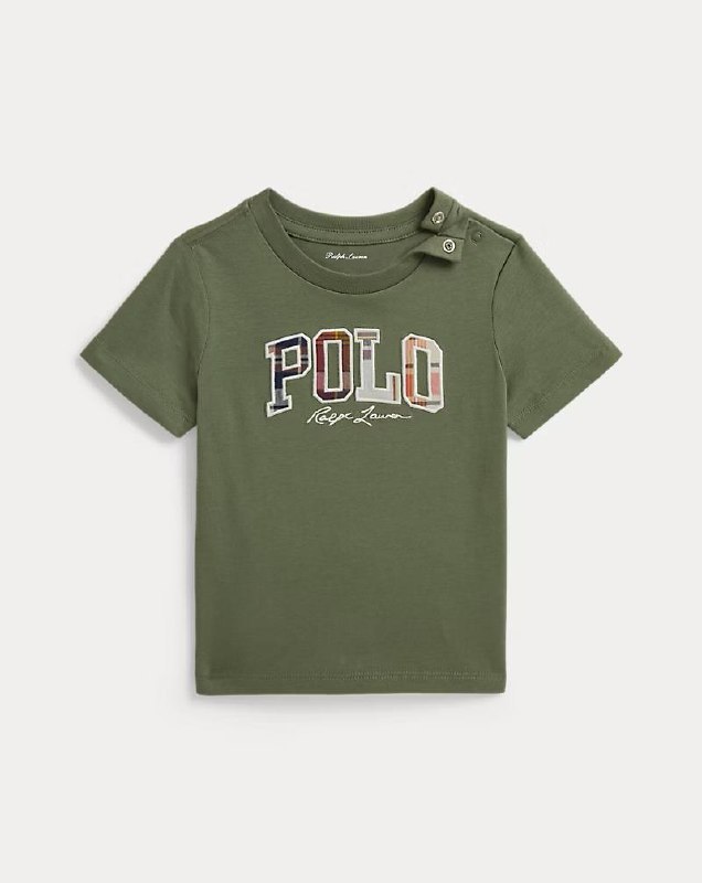 PRL Boy- Madras-Logo Cotton Jersey Tee