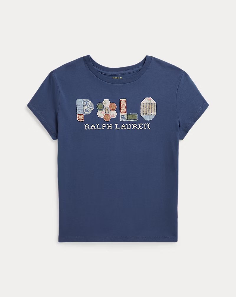 PRL Girl- Patchwork-Logo Cotton Jersey Tee