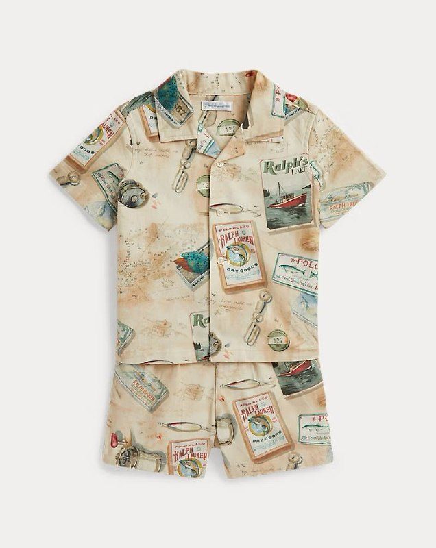 PRL Boy- Fishing-Print Chino Shirt & Short
