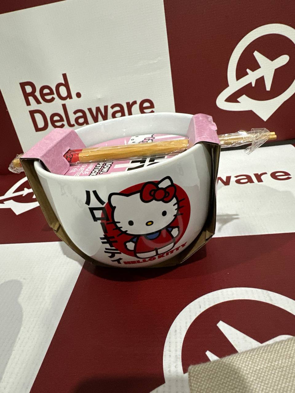 Bowl de Porcelana com Hashis Hello Kitty(A1)