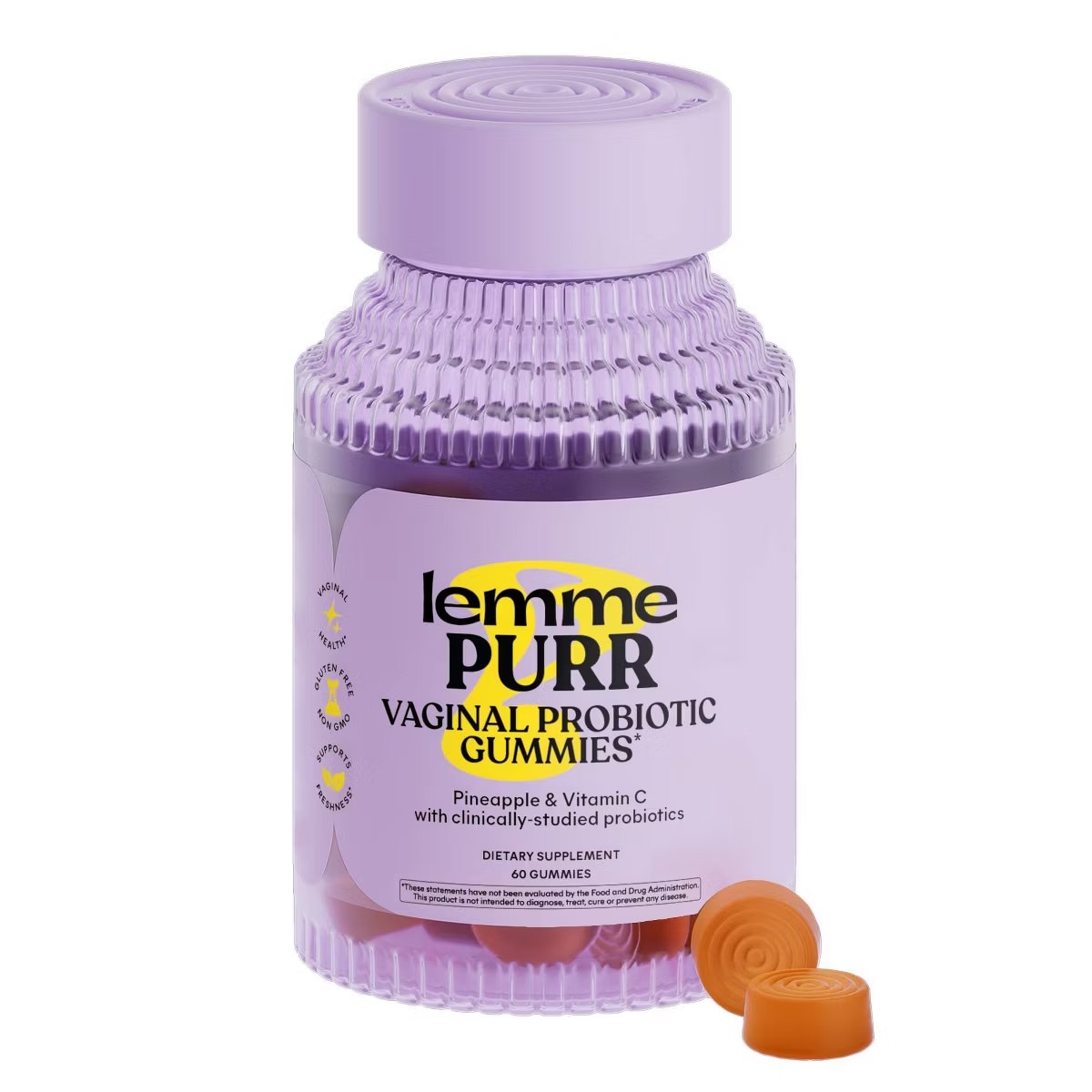 Target - Lemme Purr Vaginal Probiotic Gummies - pH & Odor Support - Pineapple & Vitamin C - Pineapple Flavored - 60ct