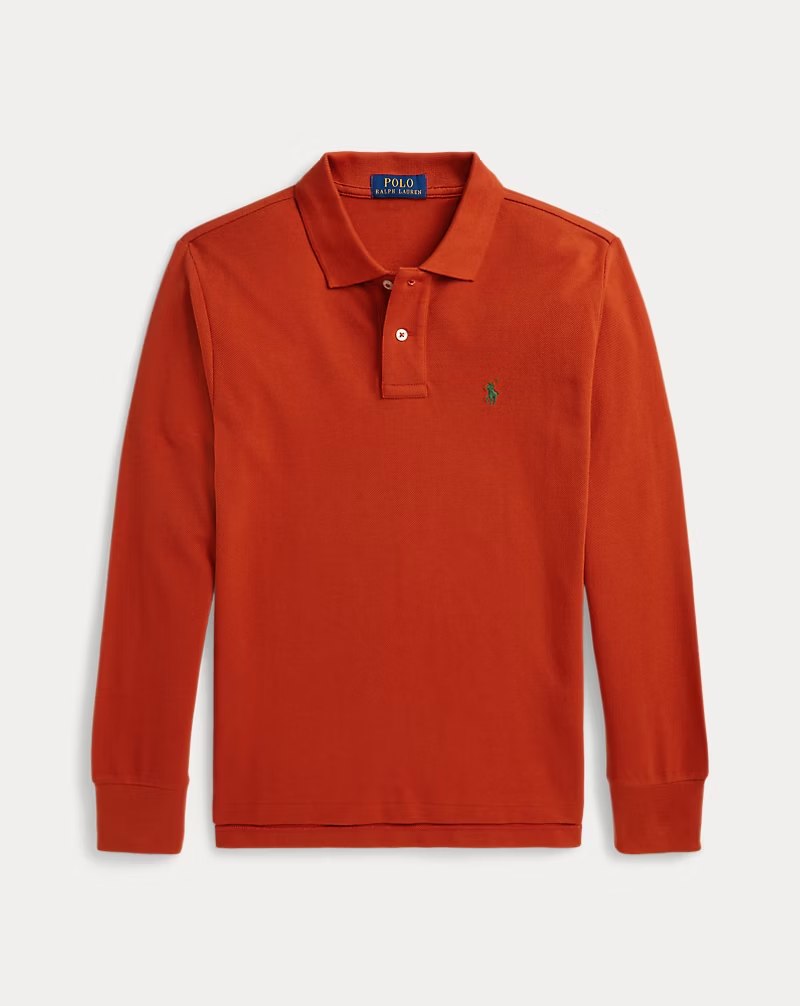 PRL Boy - Cotton Mesh Long-Sleeve Polo Shirt