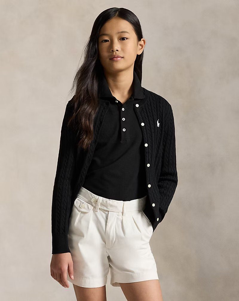 PRL Girl - Mini-Cable Cotton Cardigan