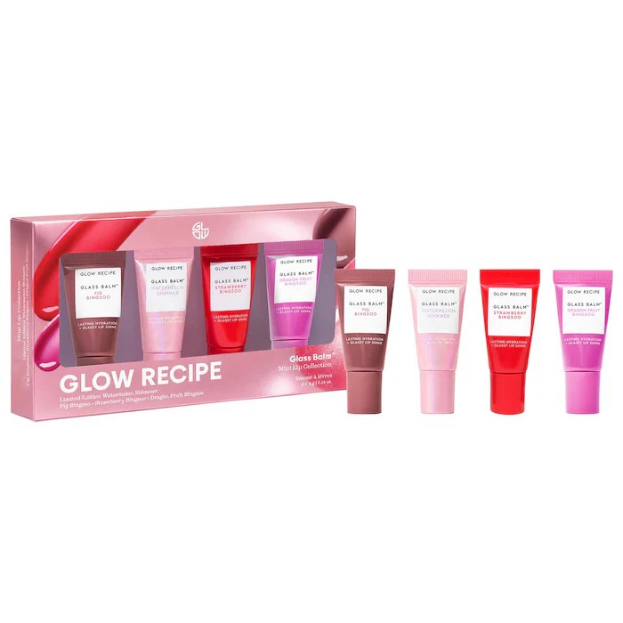 Sephora - Glow Recipe Glass Balm Mini Lip Balm Collection Gift Set for 12-HR Hydration & Shine