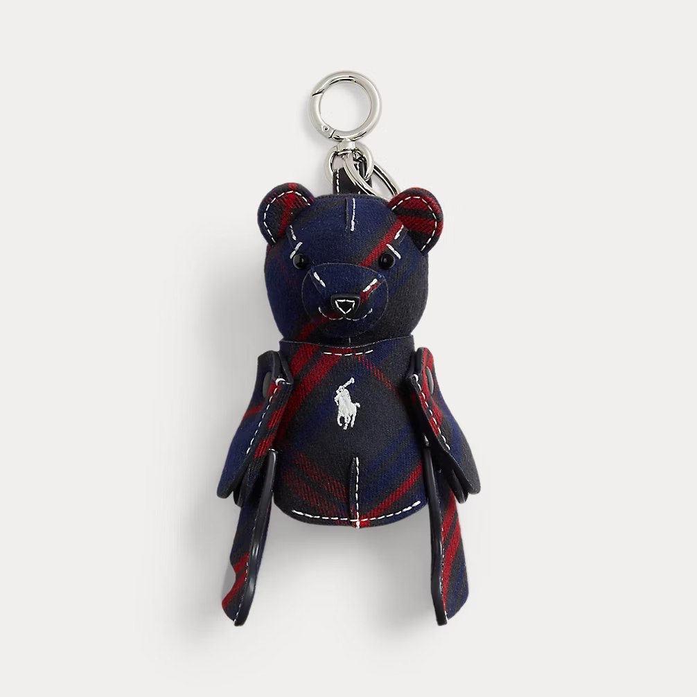 PRL Fem- Plaid Cotton Polo Bear Charm