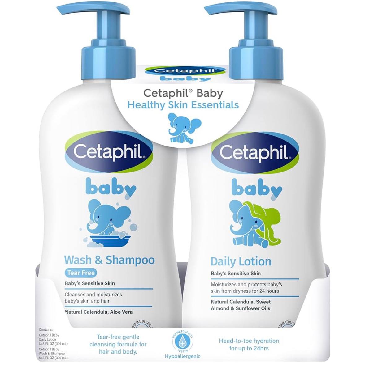 Amazon- Cetaphil Baby Wash & Shampoo + Lotion, Sensitive Skin, 13.5oz, 2ct
