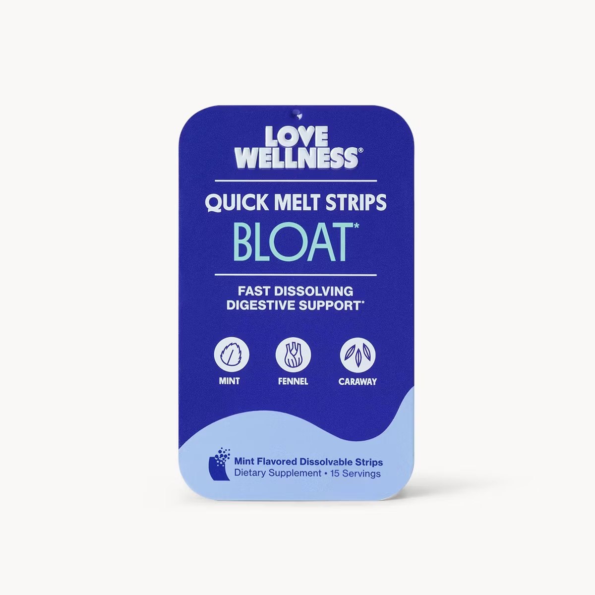 Target - Love Wellness Bloat Quick Melt Strips - Digestive Support - Herbal Mint - 15ct