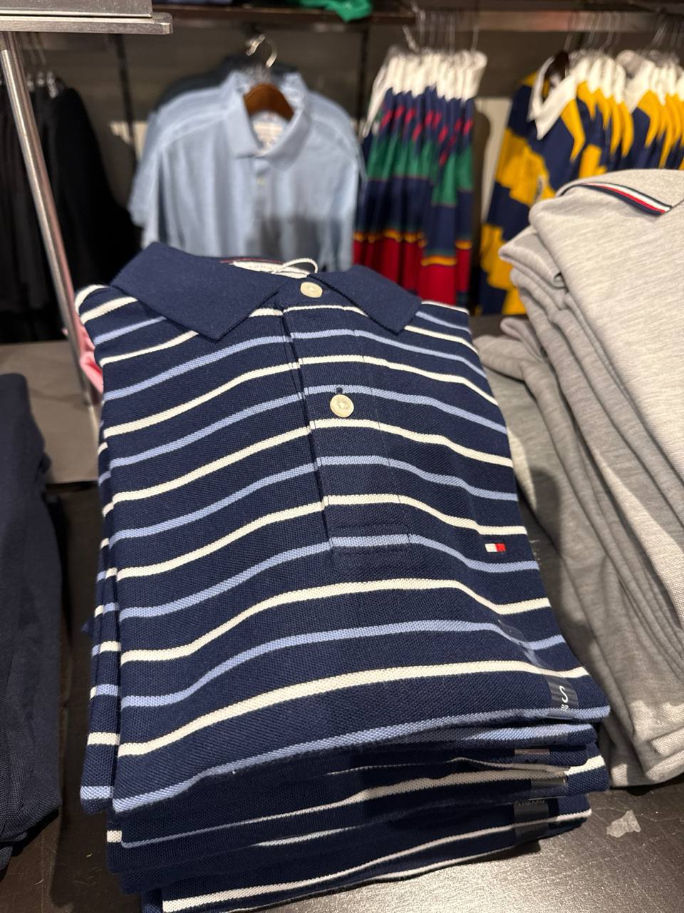 Tommy Masc- Camiseta Polo Listrada