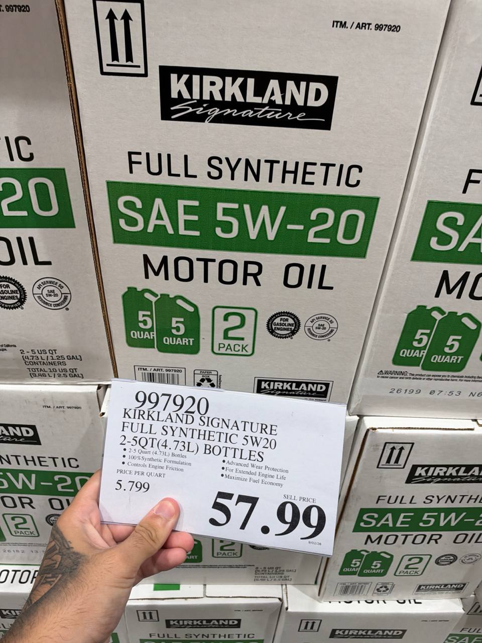 Costco- Kirkland Signature Full Synthetic 5W20 2-5QT (4.73L)