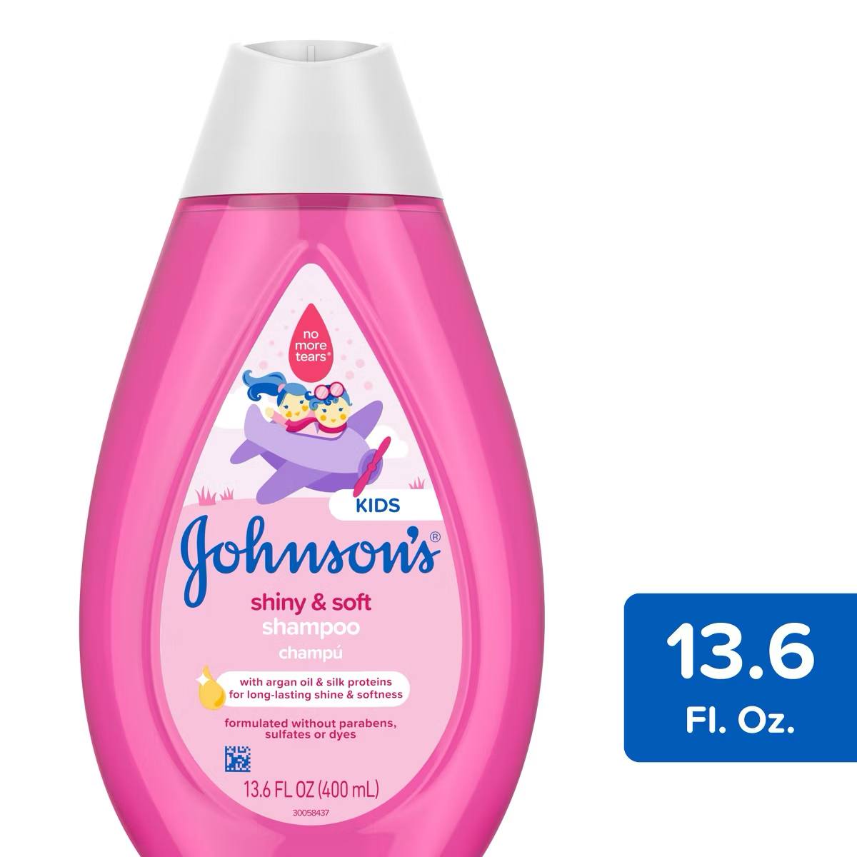 Target- Johnson's Kids' Shiny & Soft Shampoo with Argan Oil & Silk Proteins, for Toddlers' Hair - 13.6 fl oz: Paraben-Free, Sulfate-Free