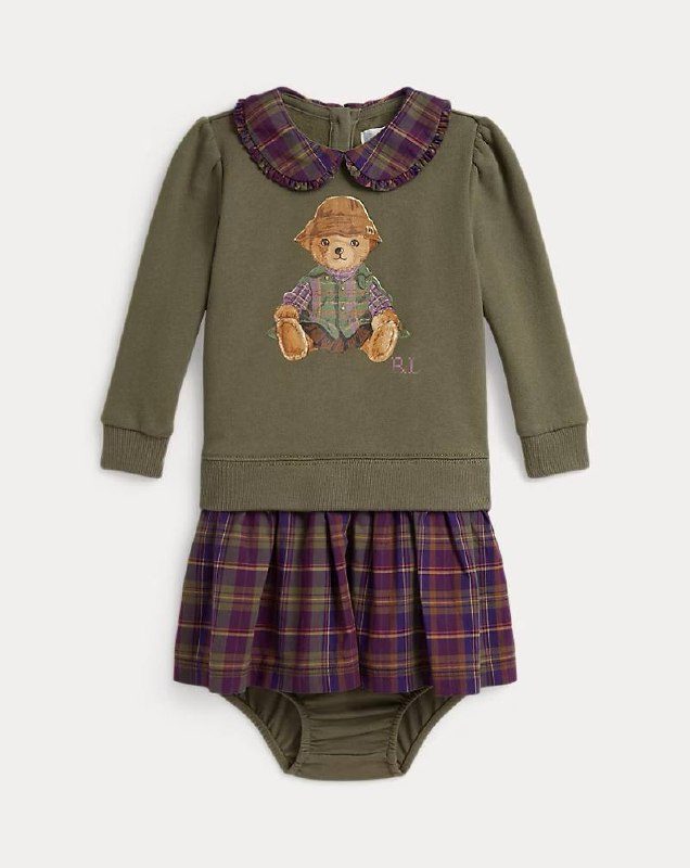 PRL Girl- Polo Bear Fleece Dress & Bloomer