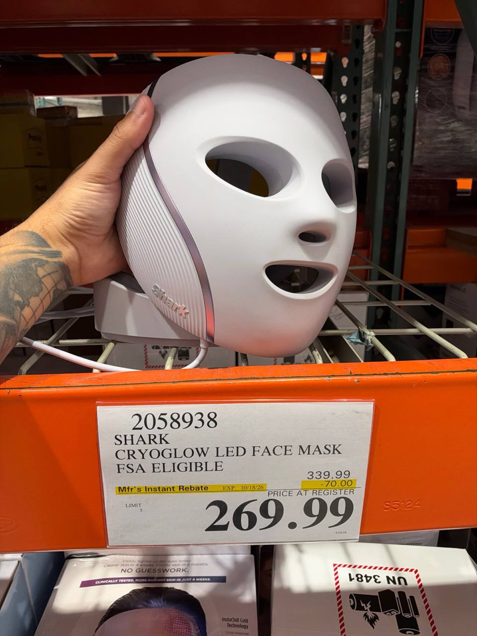 Costco - Shark Cryoglow led Face Mask
