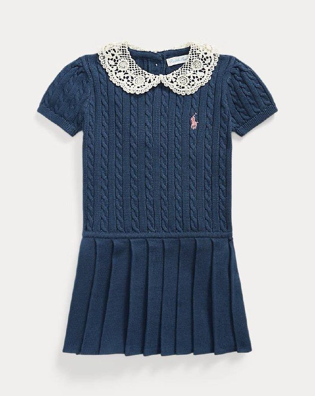 PRL Girl- Mini-Cable Cotton Sweater Dress