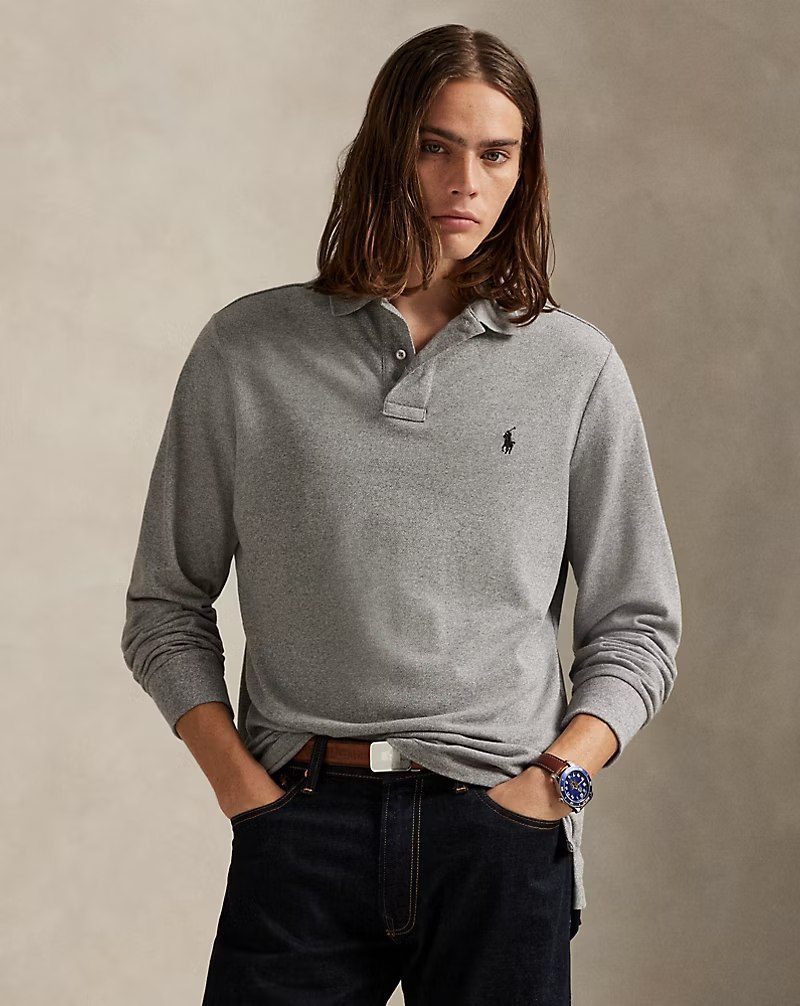PRL Masc - Mesh Long-Sleeve Polo Shirt – All Fits