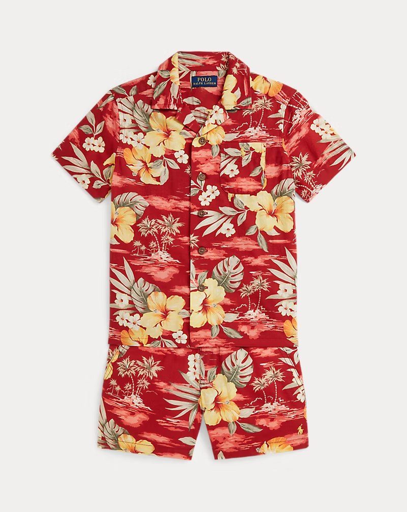 PRL Boy - Floral-Print Cotton Shirt & Short