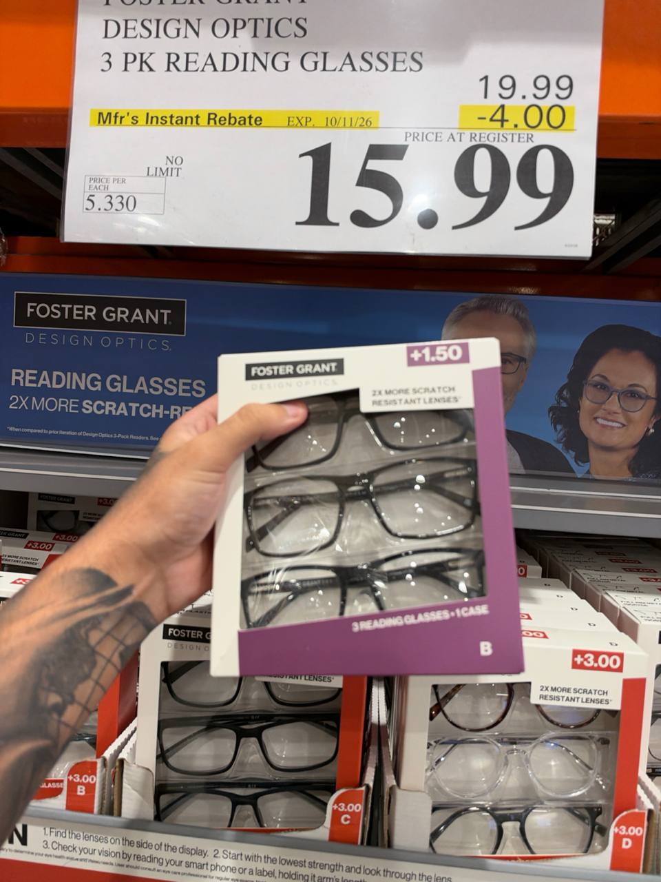 Costco- Foster Grant Pack Armação de Óculos