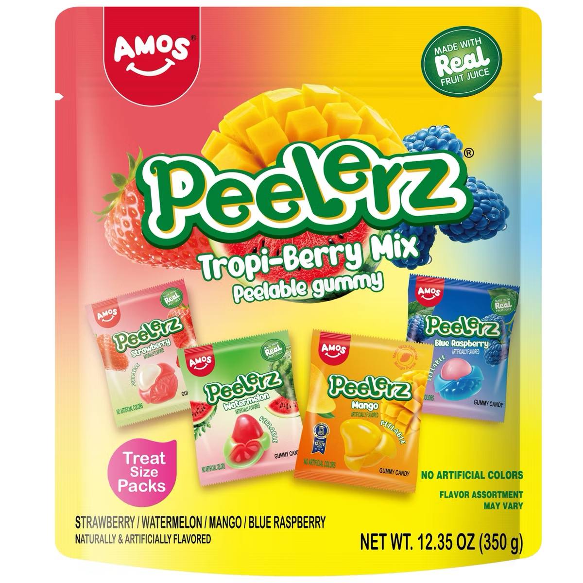 Target - AMOS Peelerz Mango, Strawberry, Watermelon, Blue Raspberry Gummy Candy Multipack - 12.35oz