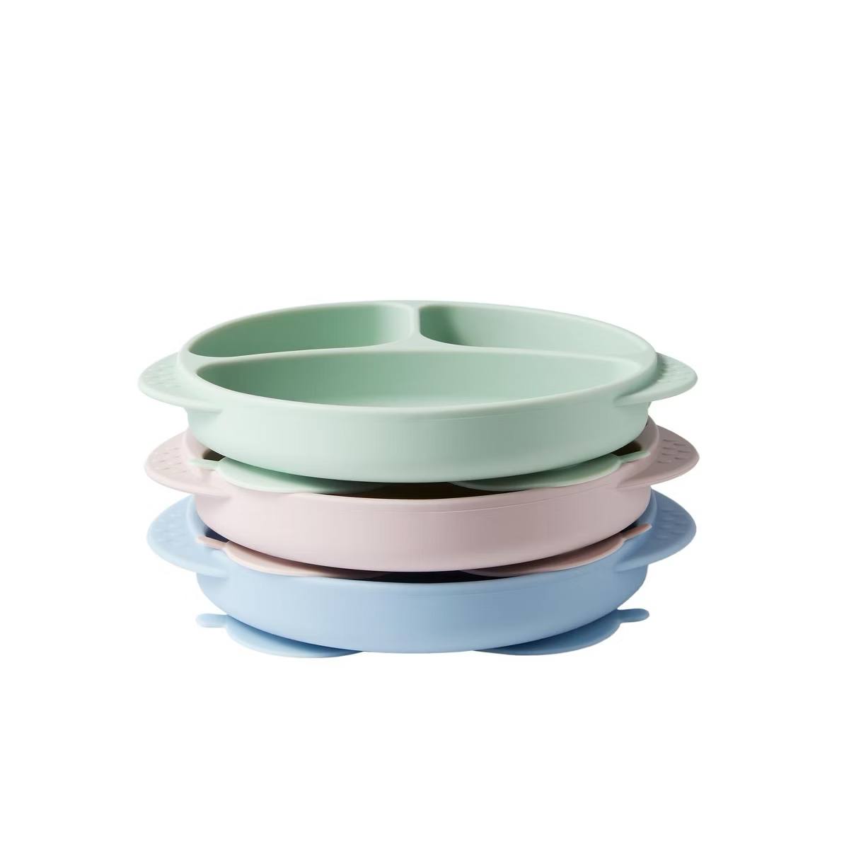 Target- Bc Babycare Silicone Suction Plate for Toddlers - Non-Slip Owl Design Baby Bowl, Mess-Free Self-Feeding Dish, 3 Packs