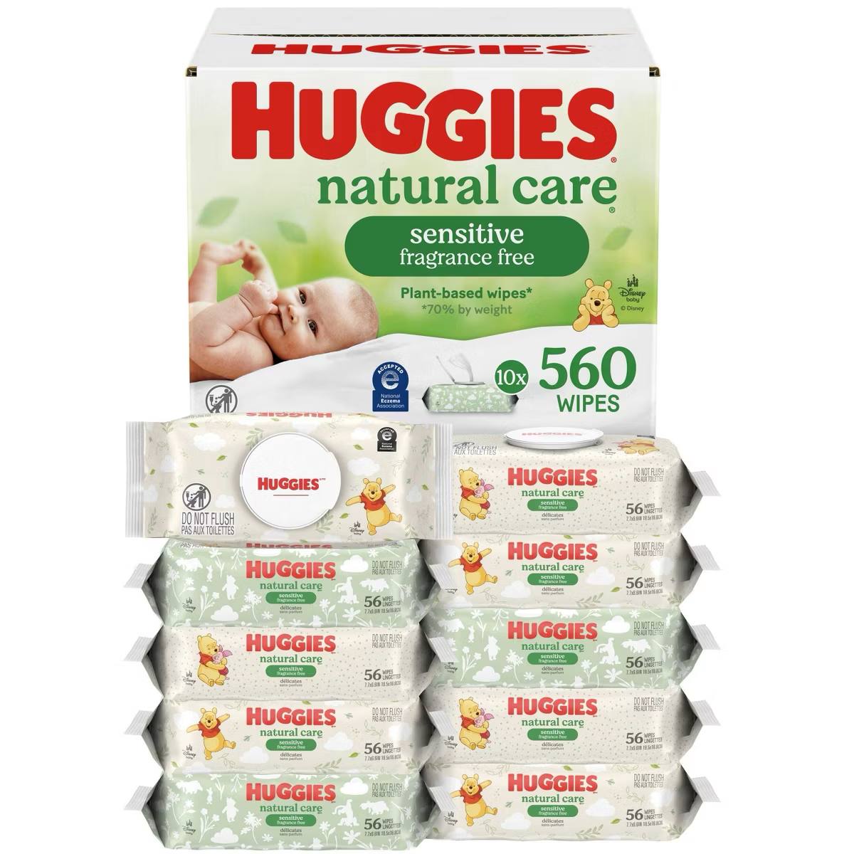 Target- Huggies Care Sensitive Unscented Baby Wipes- 10 pack (560ct total wipes): Alcohol-Free, Hypoallergenic, Non-Toxic