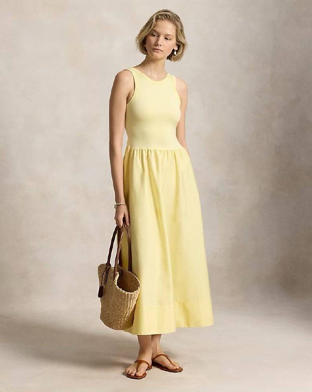 PRL Fem- Ponte-Bodice Sleeveless Dress