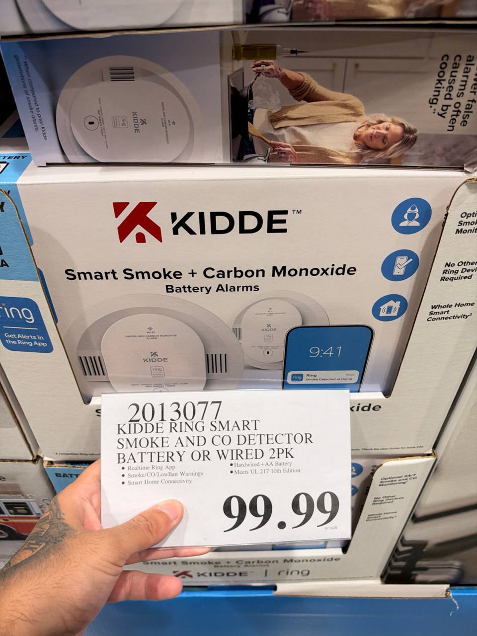 Costco- Kidde Ring Smart Smoke and CO Detector Battery or Wired 2PK