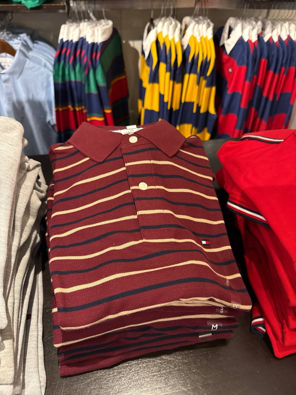 Tommy Masc- Camiseta Polo Listrada