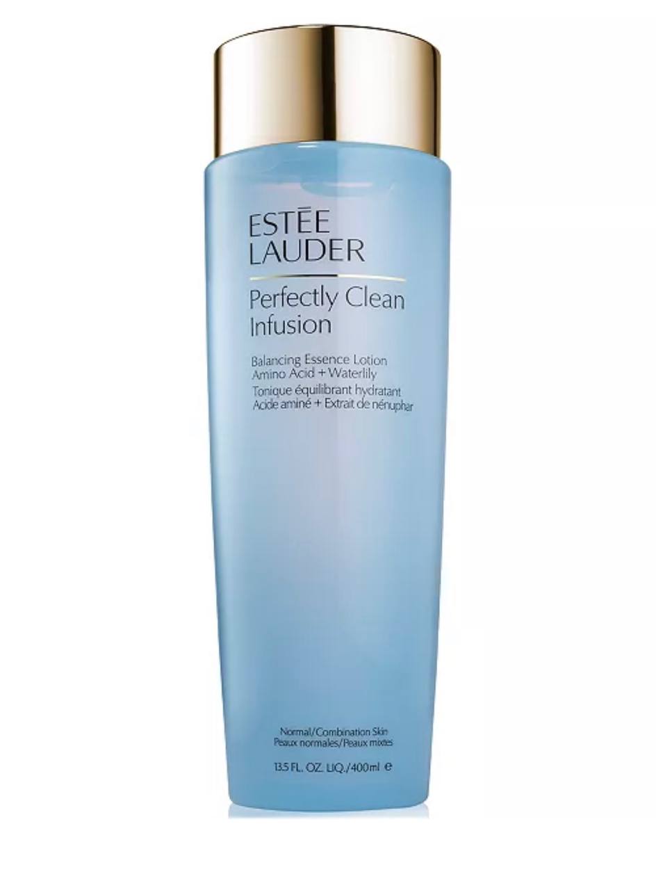 Estée Lauder- Perfectly Clean Infusion Balancing Skin Essence Face Lotion Toner with Amino Acid + Waterlily, 13.5 fl oz