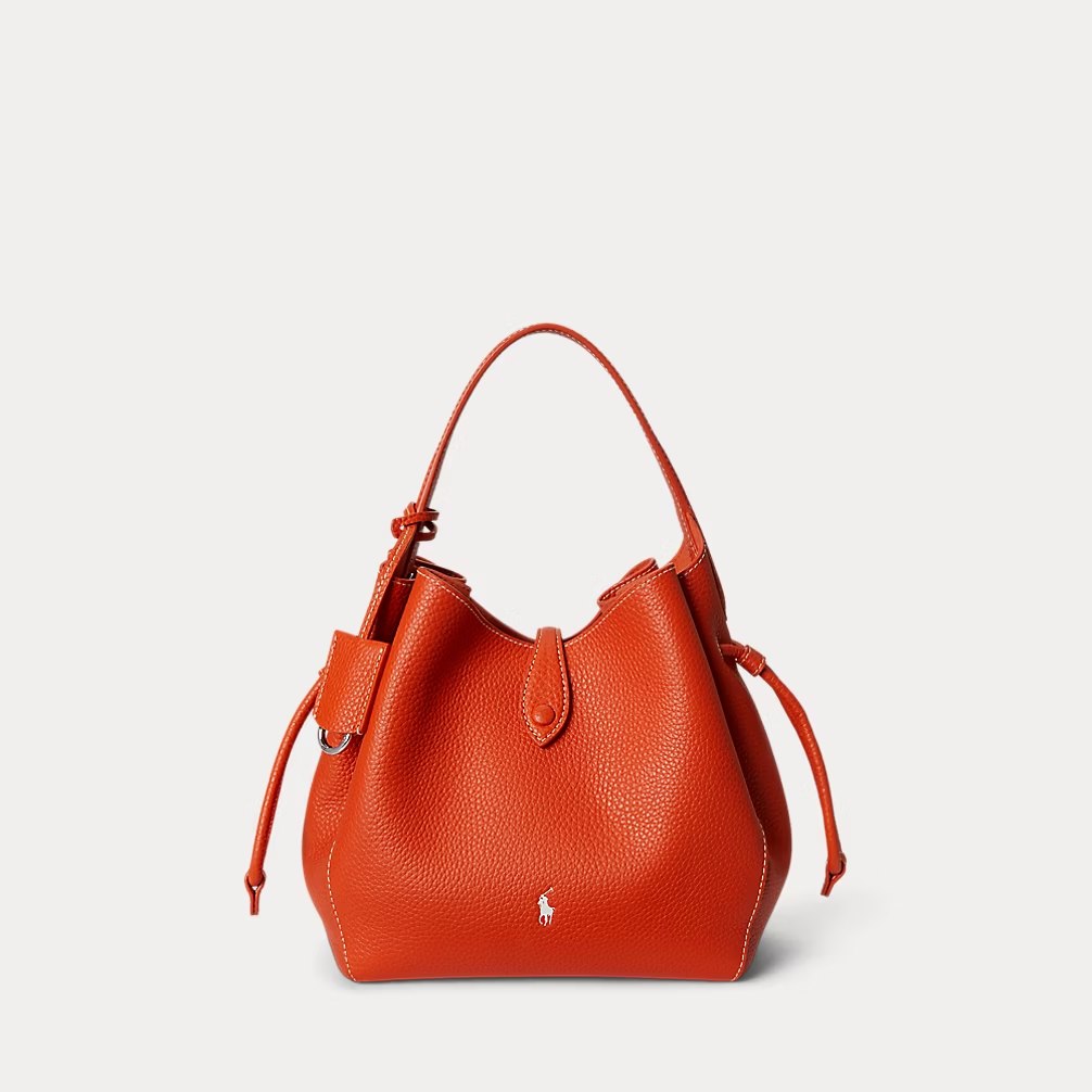 PRL Fem - Polo Play Leather Drawstring Bag