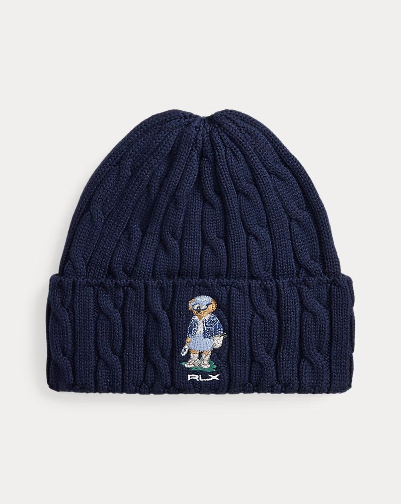 PRL Fem- Golf Polo Bear Cable-Knit Beanie