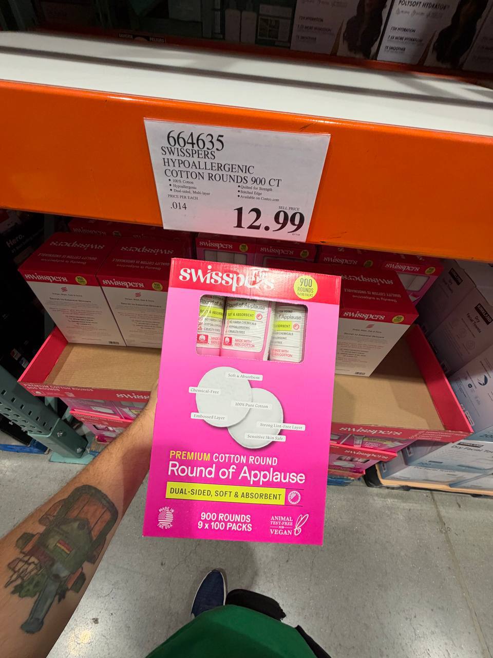Costco - Swisspers Hypoallergenic Cotton Rounds 900 CT
