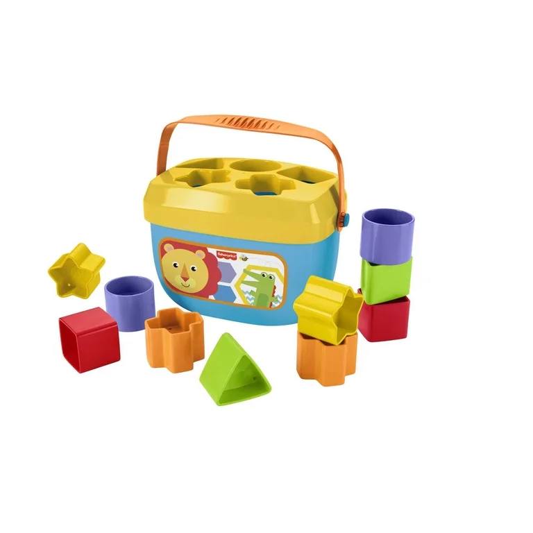 Walmart-  Fisher-Price Baby’s First Blocks Shape Sorting Toy with Storage Bucket, 12 Pieces For Baby & Toddler