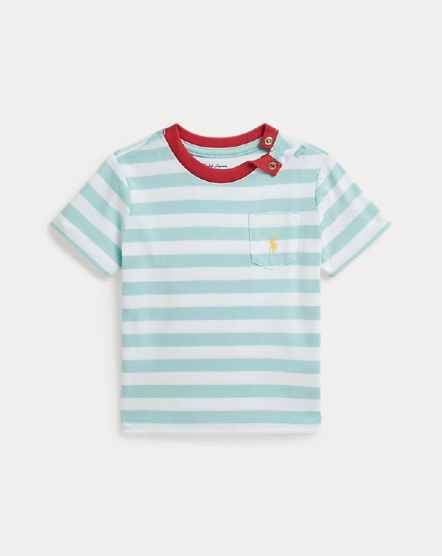 PRL Boy- Striped Cotton Jersey Pocket Tee