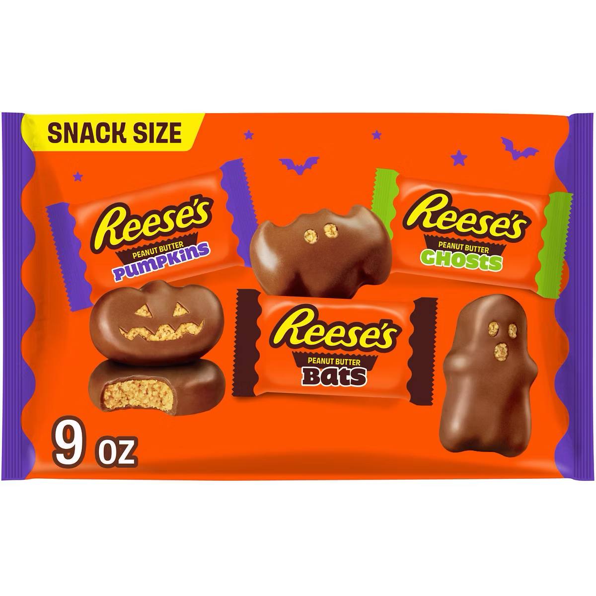 Target - Reese's Peanut Butter Milk Chocolate Assorted Shapes Halloween Candy Snack Size - 9oz