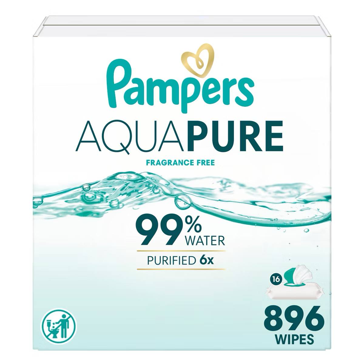 Target- Pampers Baby Wipes - Aqua Pure - 896ct