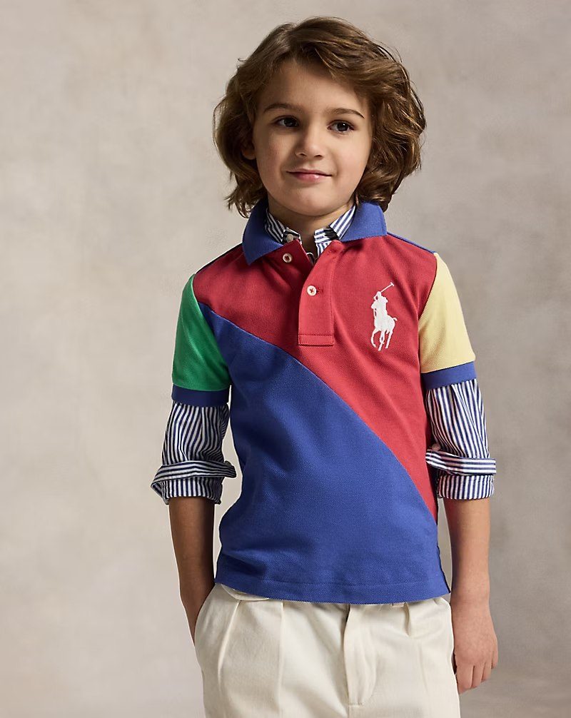 PRL Boy - Big Pony Cotton Mesh Polo Shirt