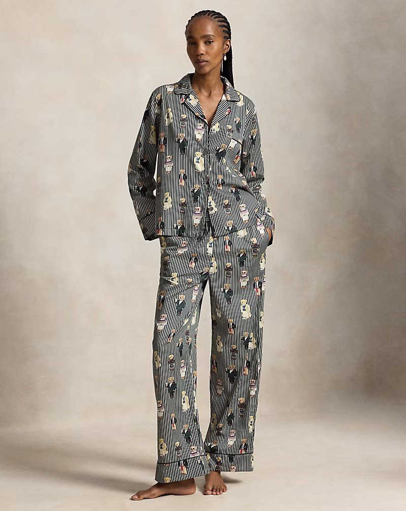 PRL Fem- Polo Bear Cotton Sateen Pajama Gift Set