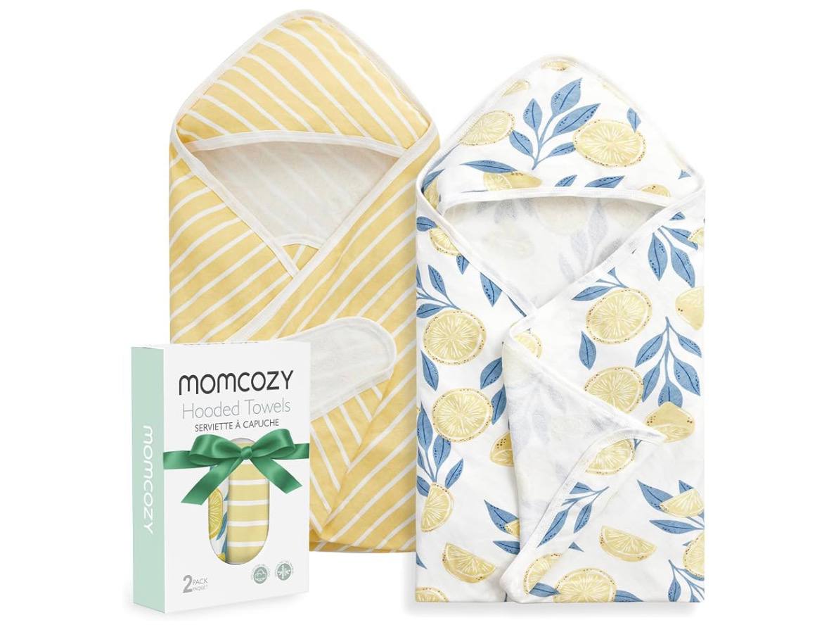Amazon- Momcozy Baby Towels, Soft Absorbent Bath Towel for Newborn&Toddler,Lemon