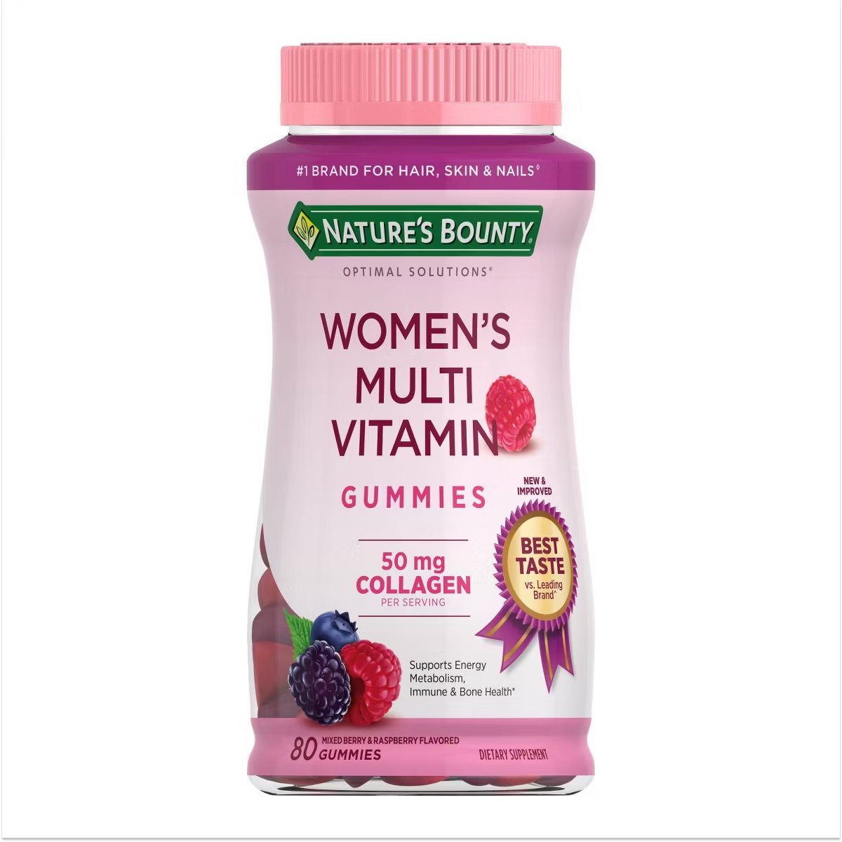 Target - Nature's Bounty Optimal Solutions Women's Multivitamin Gummies - Mixed Berry and Raspberry - 80ct