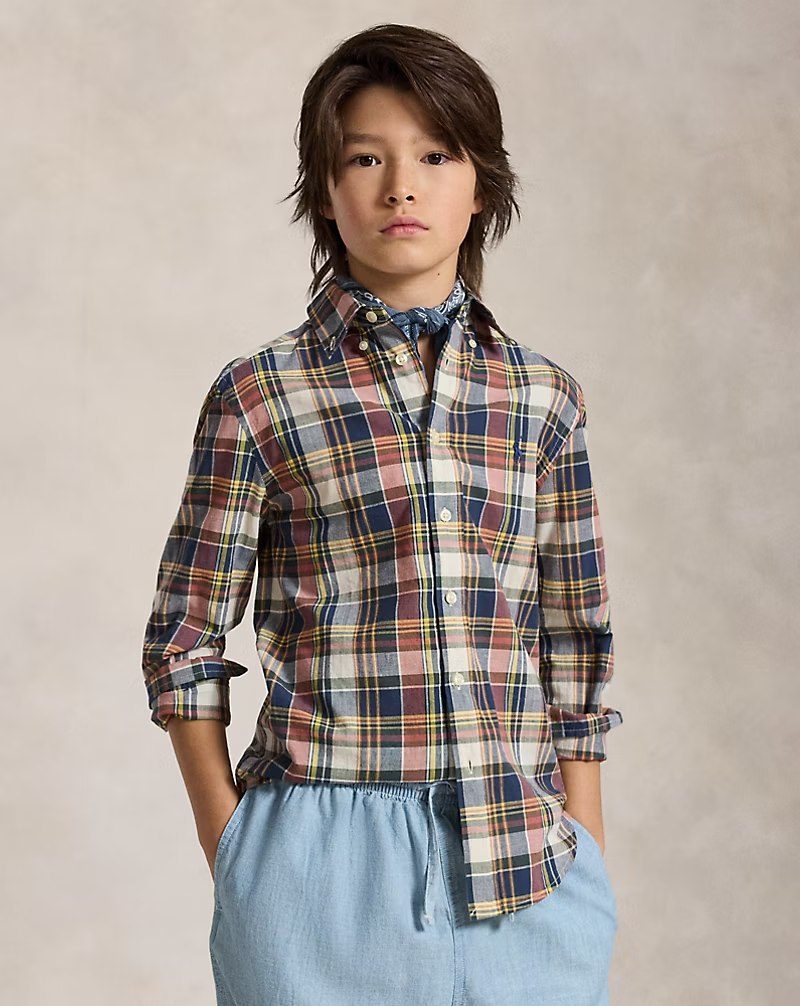 PRL Boy - Plaid Cotton Madras Shirt