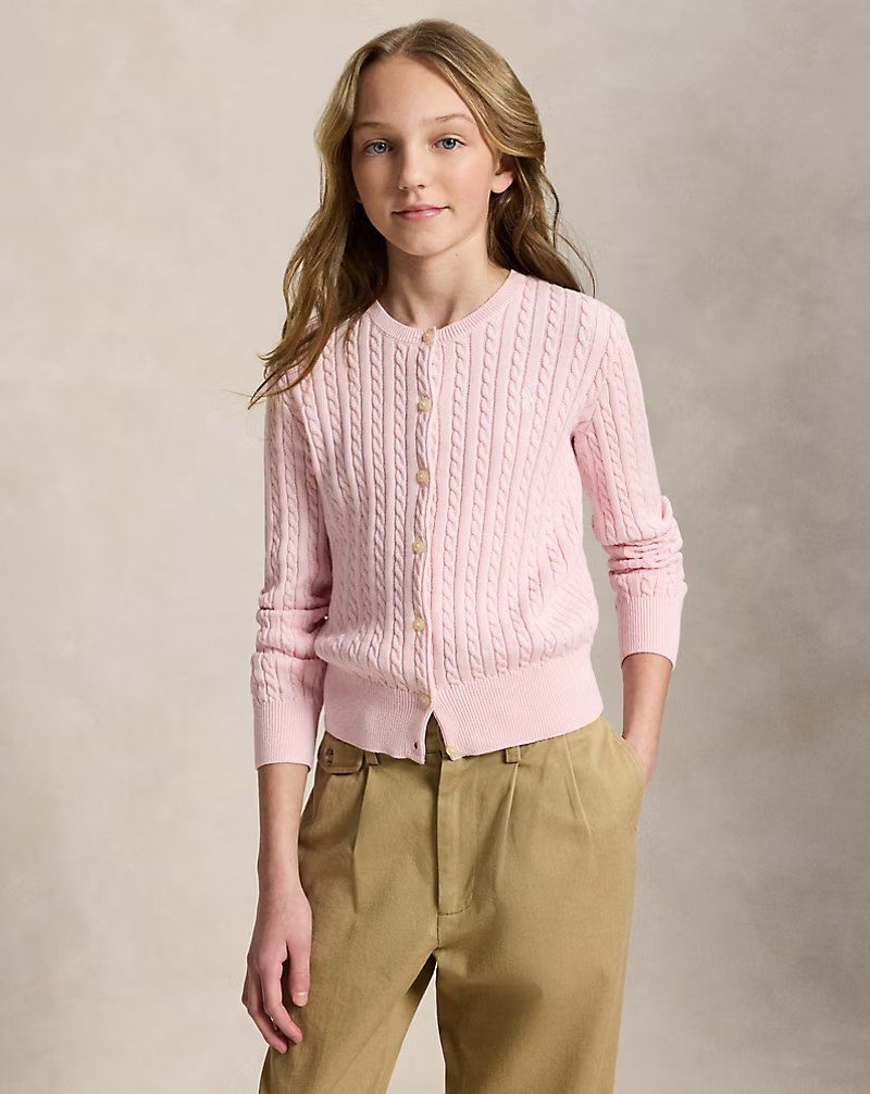 PRL Girl - Mini-Cable Cotton Cardigan