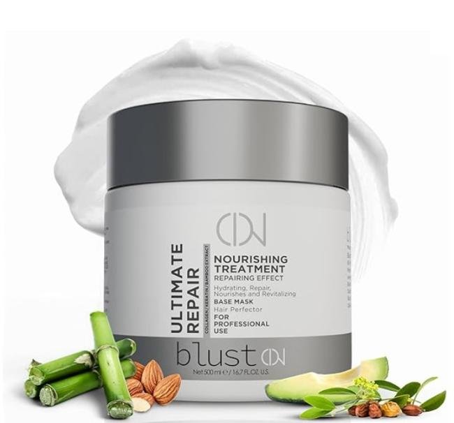Ultimate Repair Mask with Collagen & Keratin for Damaged Hair - Hydration Deep Treatment for Dry Hair - Frizz Control & Nourishment Mask with Bamboo & Avocado Oil 500Ml
