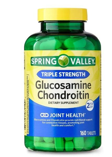 Spring Valley Triple Strength Glucosamine Chondroitin Joint Health Dietary Supplement Tablets, 160 Count