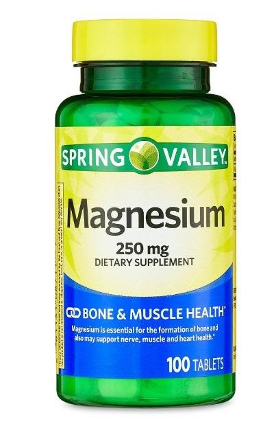 Spring Valley Magnesium Bone & Muscle Health Dietary Supplement Tablets, 250 mg, 100 Count